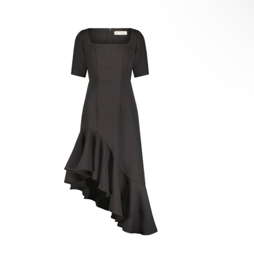 MAC DUGGAL

Black Crepe 3/4 Sleeve Asymmetrical Hem Dress - Picture 2 of 5